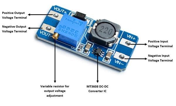 MT3608 2A Adjustable DC-DC Boost Converter Module